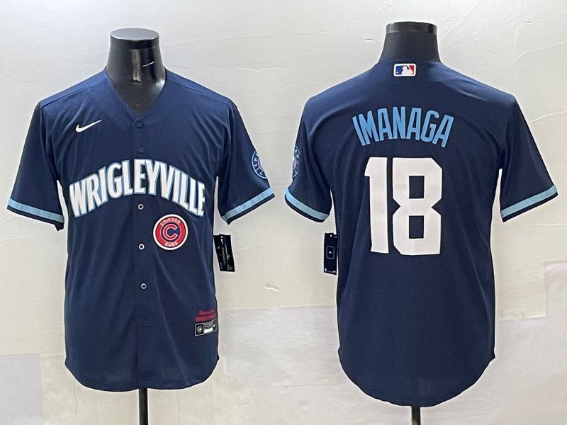 Men Chicago Cubs #18 Imanaga Dark Blue City Edition 2025 Nike MLB Jersey style 7